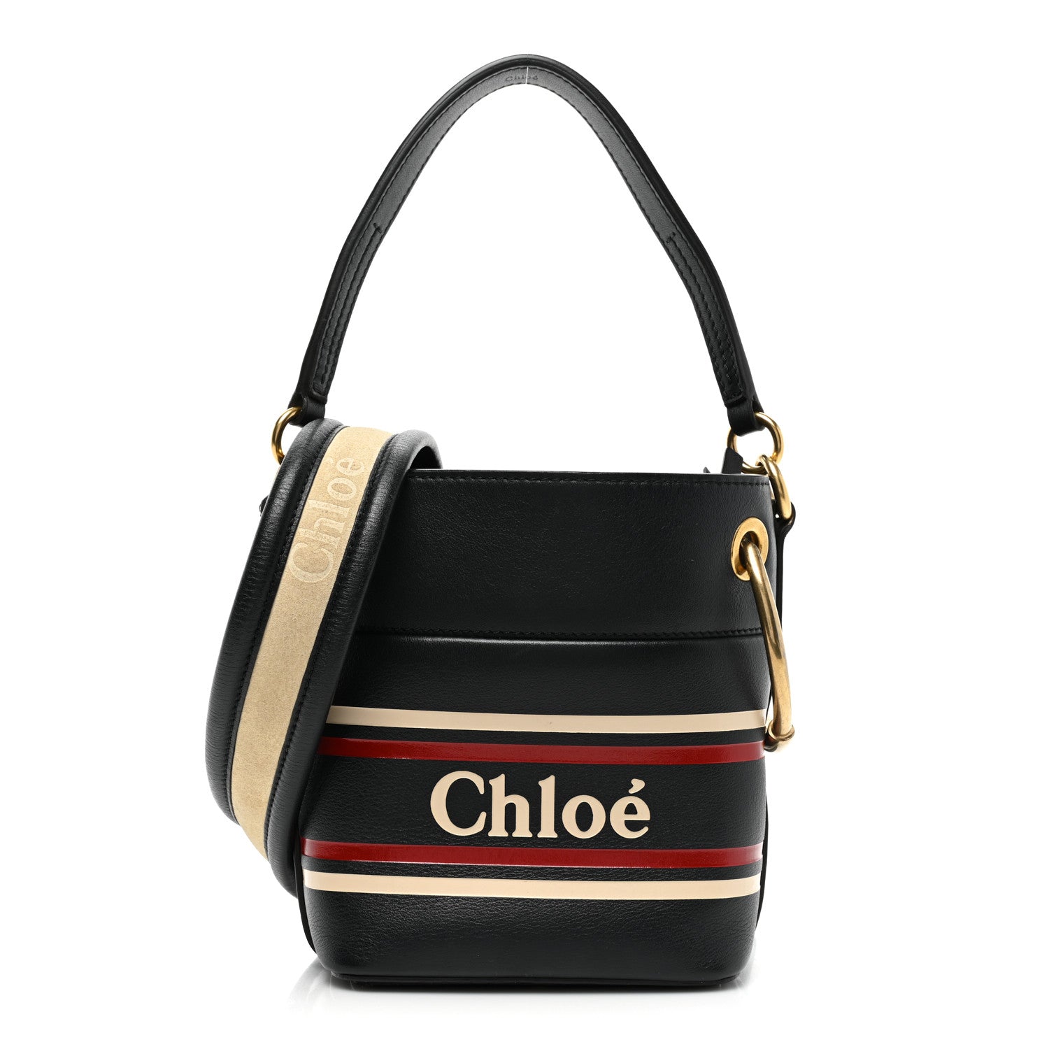 Chloe Smooth Calfskin Logo Mini Roy Bucket Bag Full Blue 1 of 11