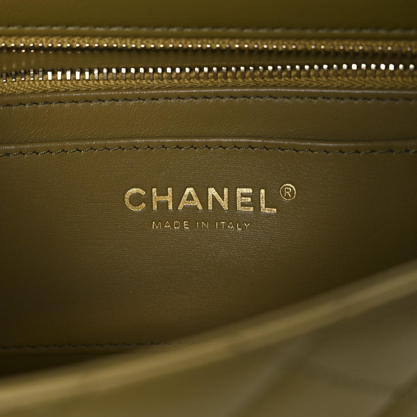Lambskin Quilted Small Wenge Wood Flap Green