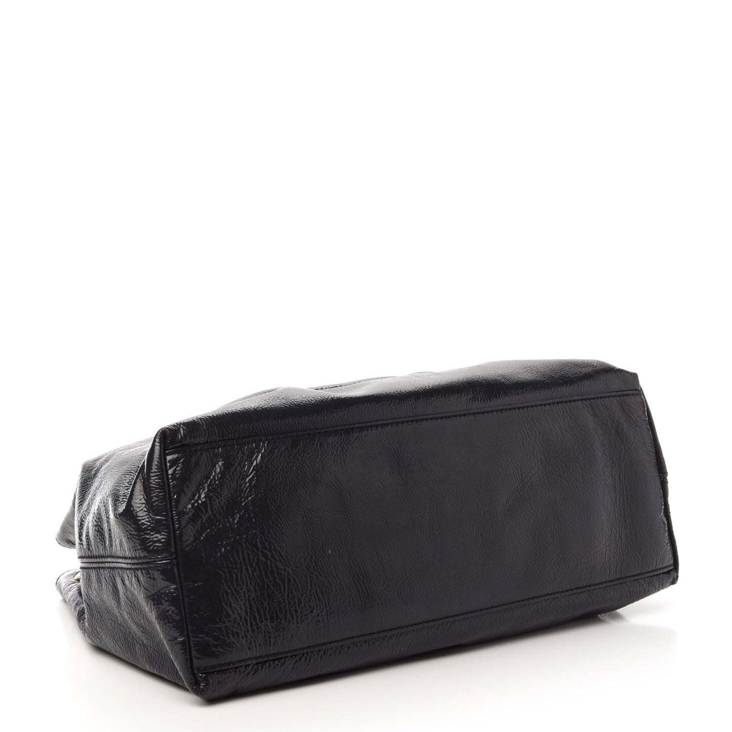 Patent Medium Soho Chain Shoulder Bag Uniform Blue