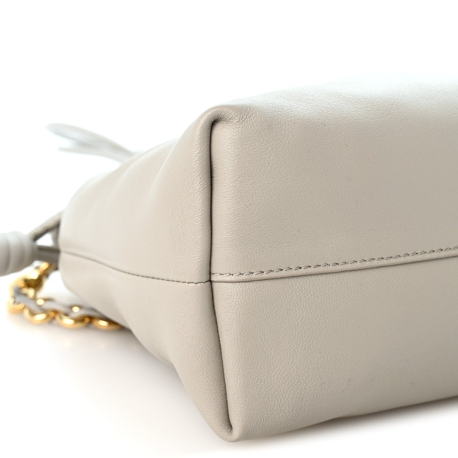 Loewe Mellow Nappa Donut Chain Medium Flamenco Knot Clutch Shell Grey 9 of 10