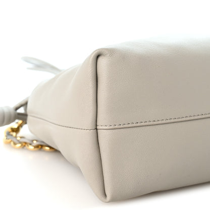 Loewe Mellow Nappa Donut Chain Medium Flamenco Knot Clutch Shell Grey 9 of 10