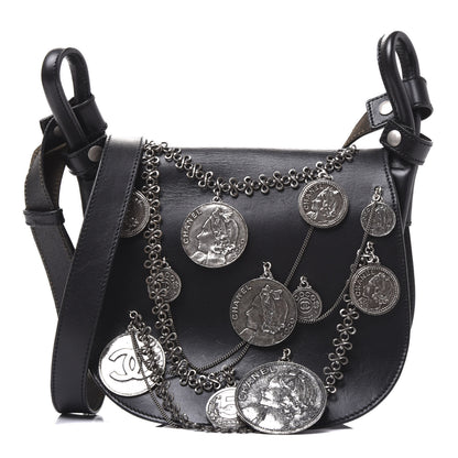 Chanel Calfskin Medallion Coins Saddle Bag Black 1 of 7