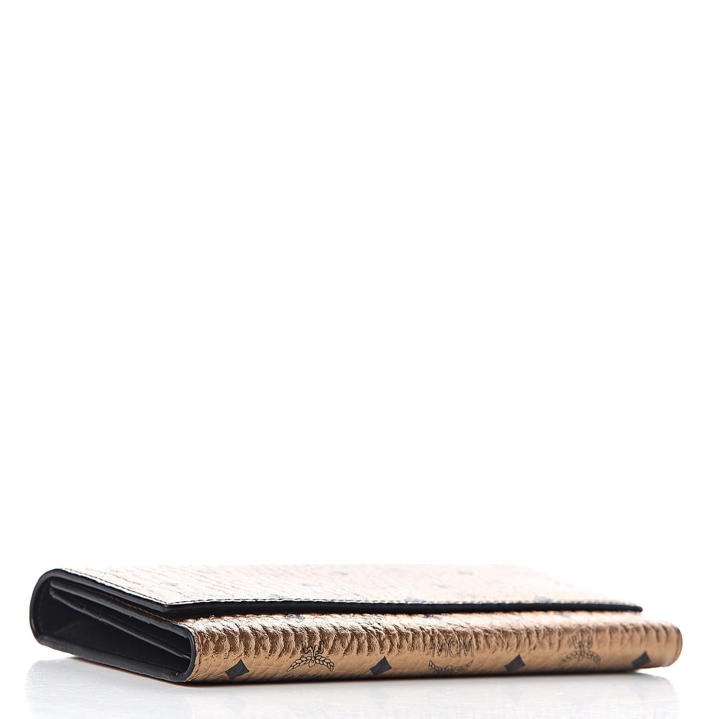 Metallic Visetos Continental Flap Wallet Gold