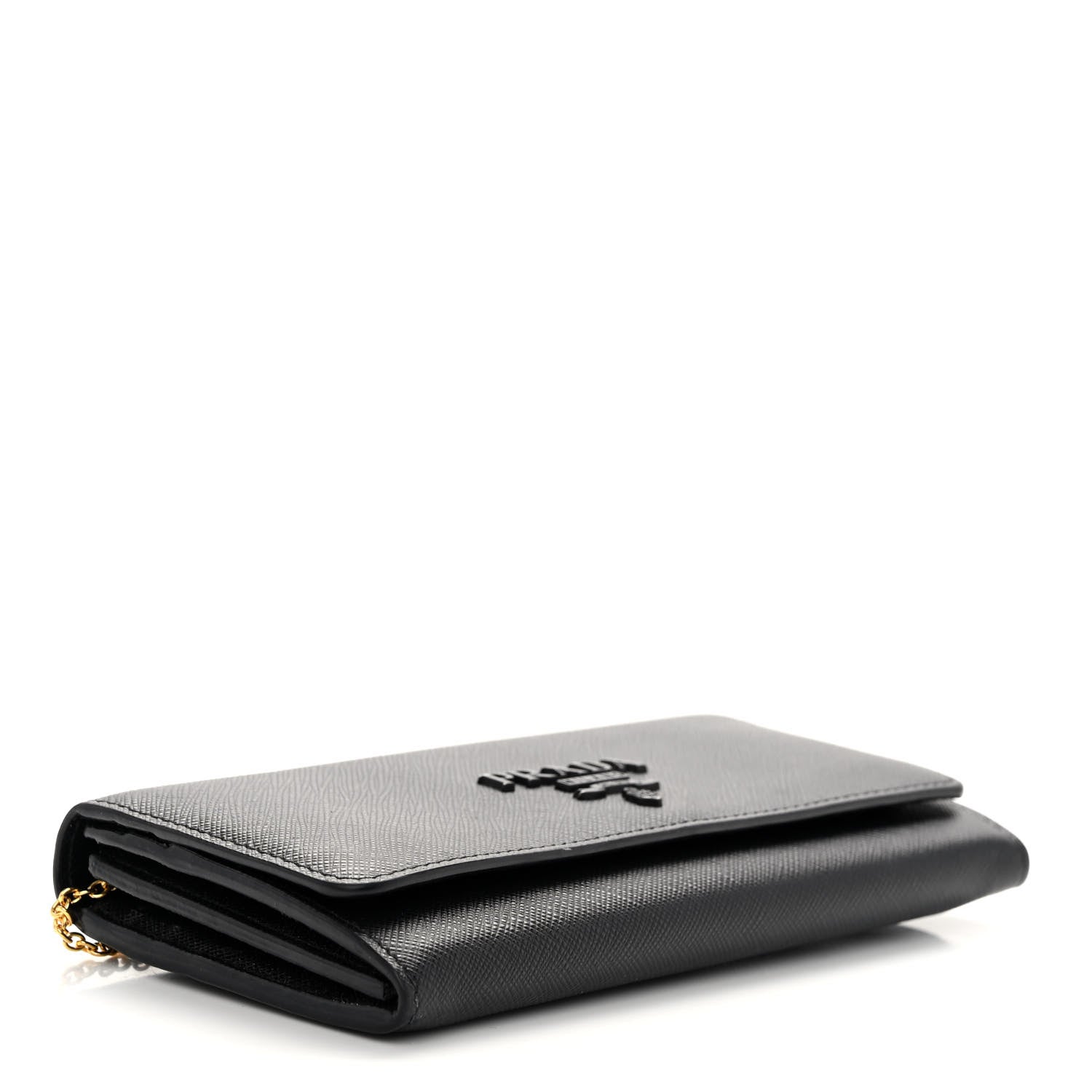 Prada Saffiano Metal Continental Flap Wallet Black 5 of 9