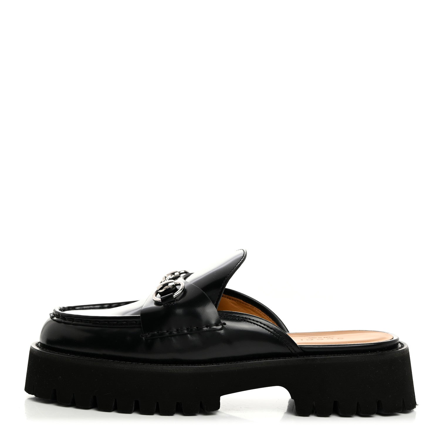 Gucci Magnum Calfskin Womens Horsebit Platform Mules 38 Black 1 of 10