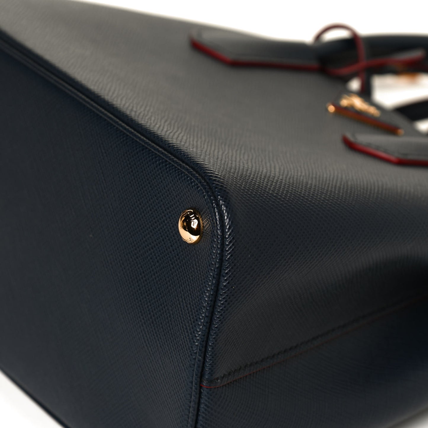 Saffiano Cuir Small Double Bag Baltico Fuoco