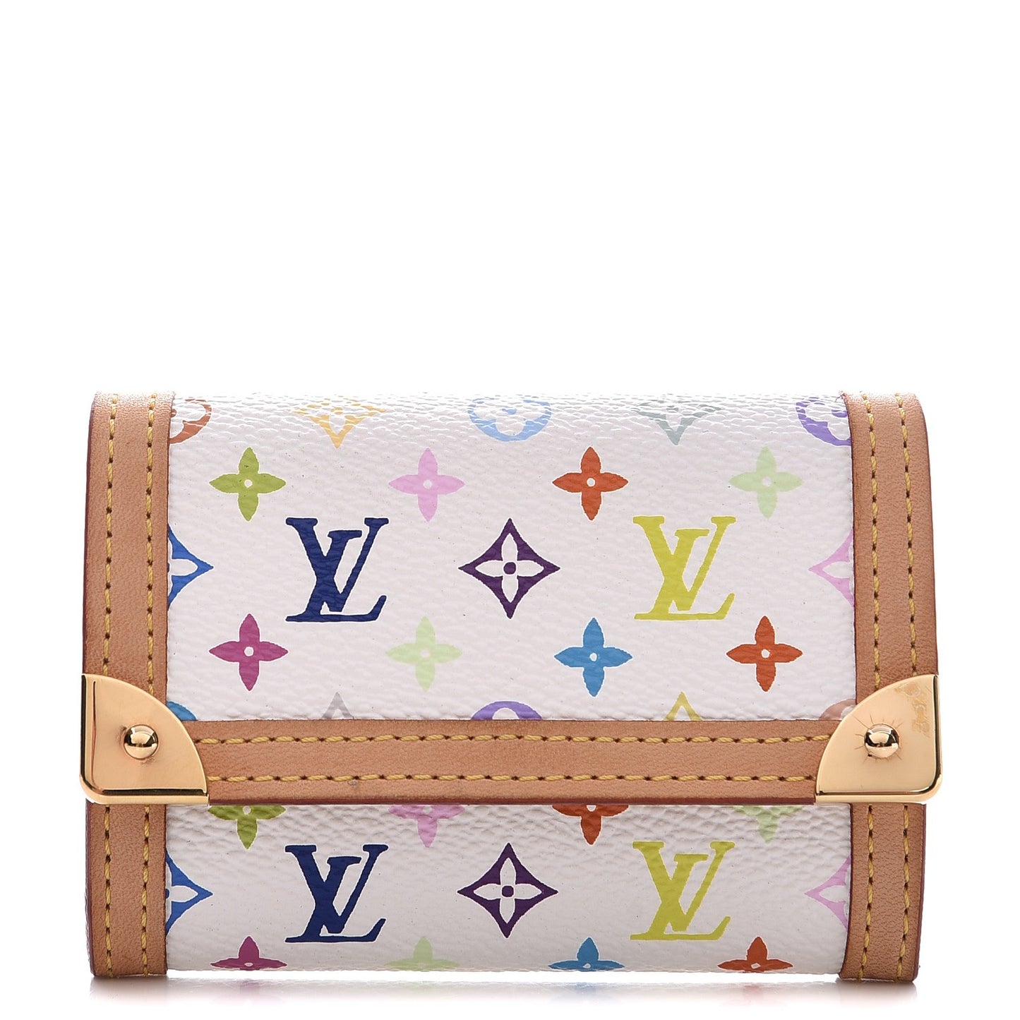 Monogram Multicolor Porte-Monnaie Plat Coin Purse White