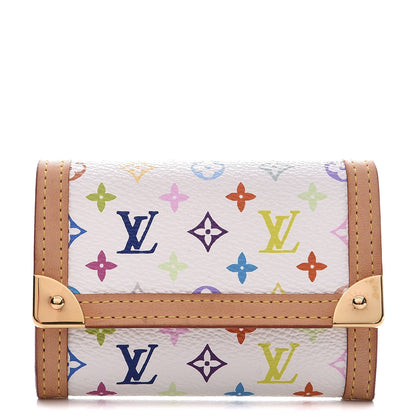 Louis Vuitton Monogram Multicolor Porte-Monnaie Plat Coin Purse White 1 of 6