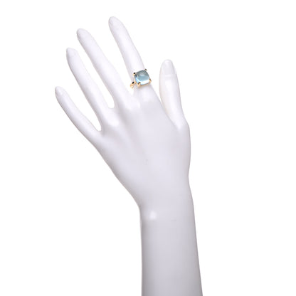 Tiffany 18K Yellow Gold Blue Topaz Large 12mm Paloma's Sugar Stacks Ring 49 5 2 of 6