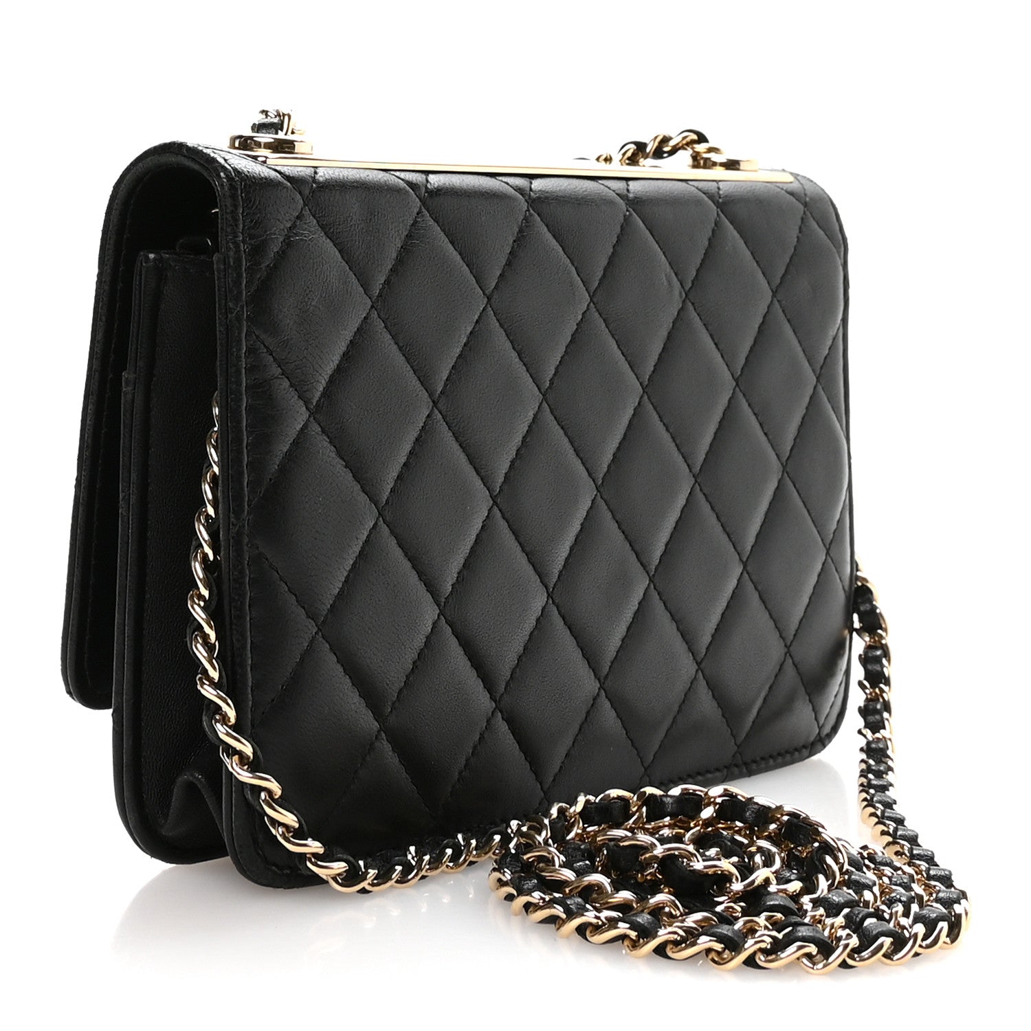 Chanel Lambskin Quilted Trendy CC Wallet On Chain WOC Black 3 of 11