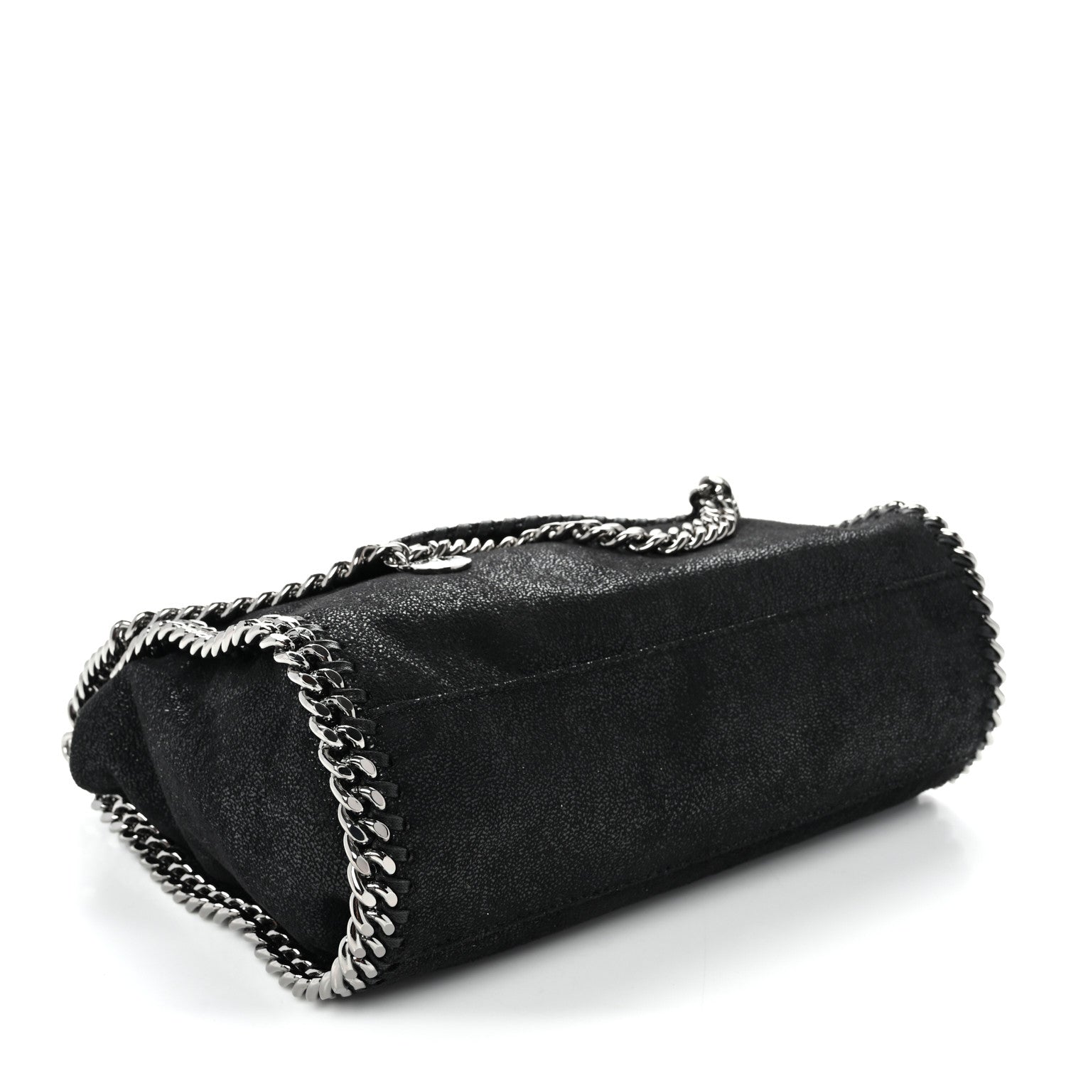 Stella McCartney Shaggy Deer Mini Falabella Fold Over Tote Black 4 of 10