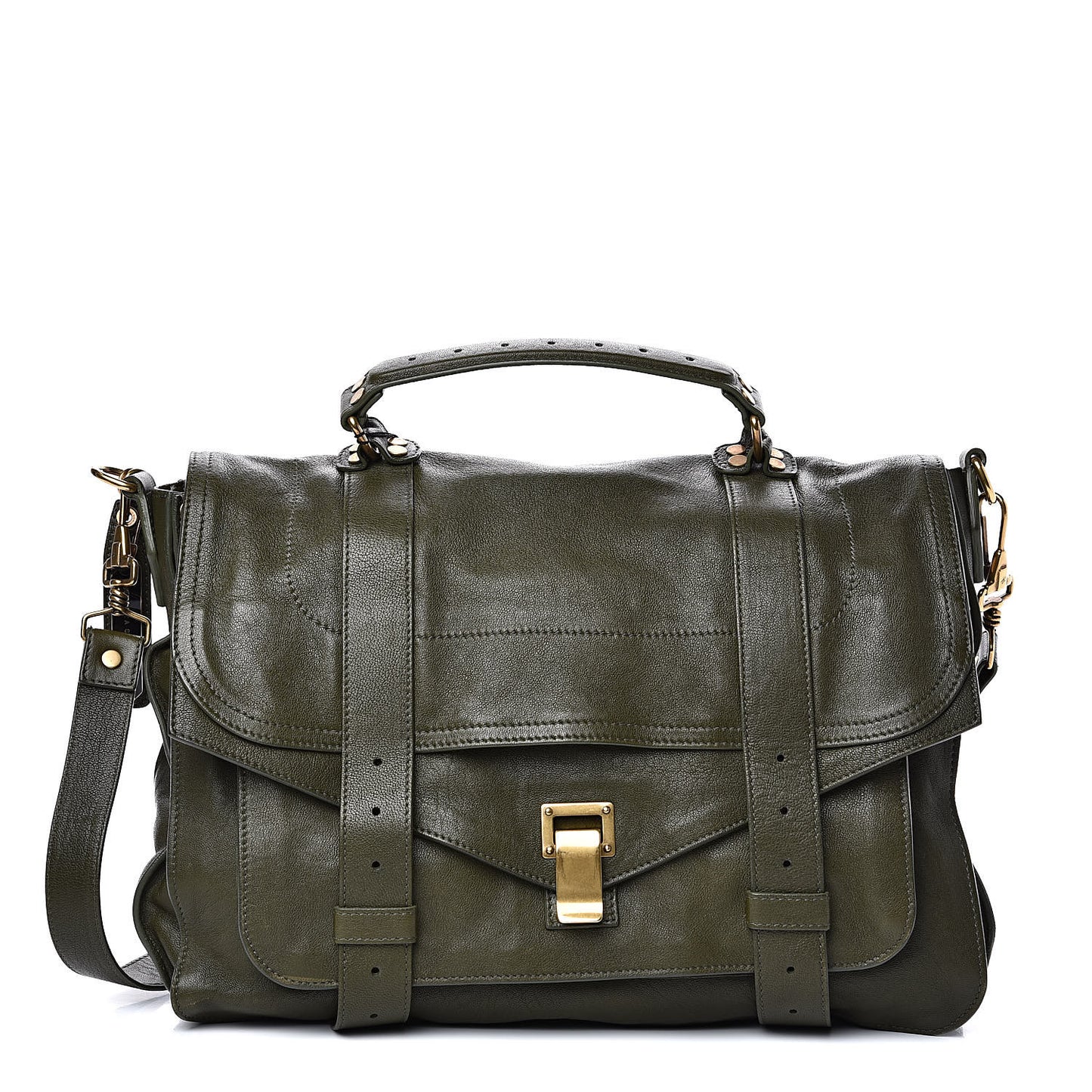 Lambskin Large PS1 Satchel Military