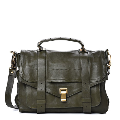Proenza Schouler Lambskin Large PS1 Satchel Military 1 of 11