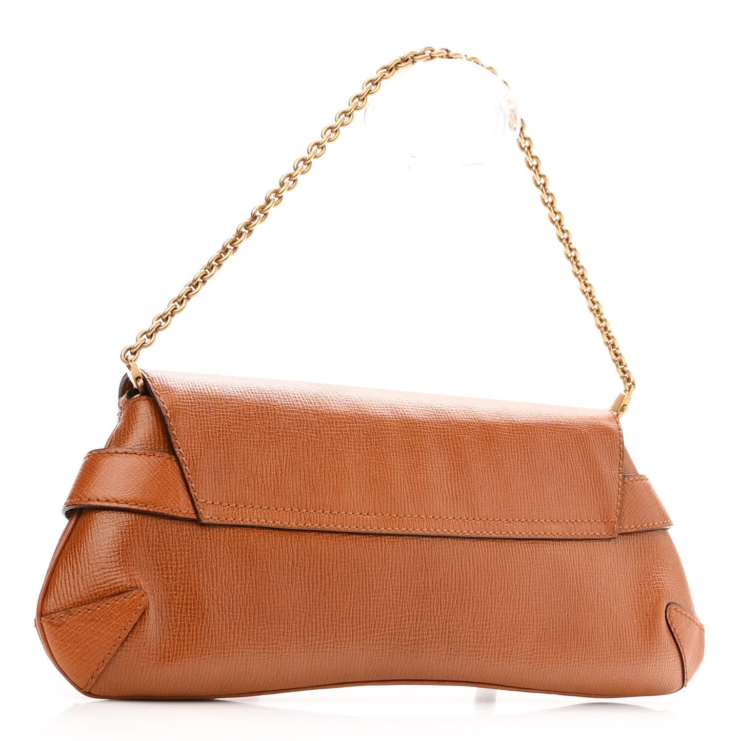 Textured Calfskin Horsebit Chain Clutch Cuir