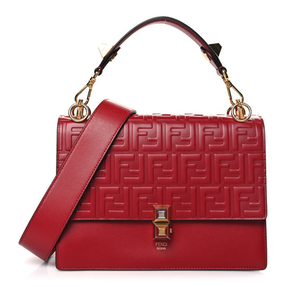 Fendi Vitello Liberty FF 1974 Embossed Kan I Shoulder Bag Fragola 1 of 9