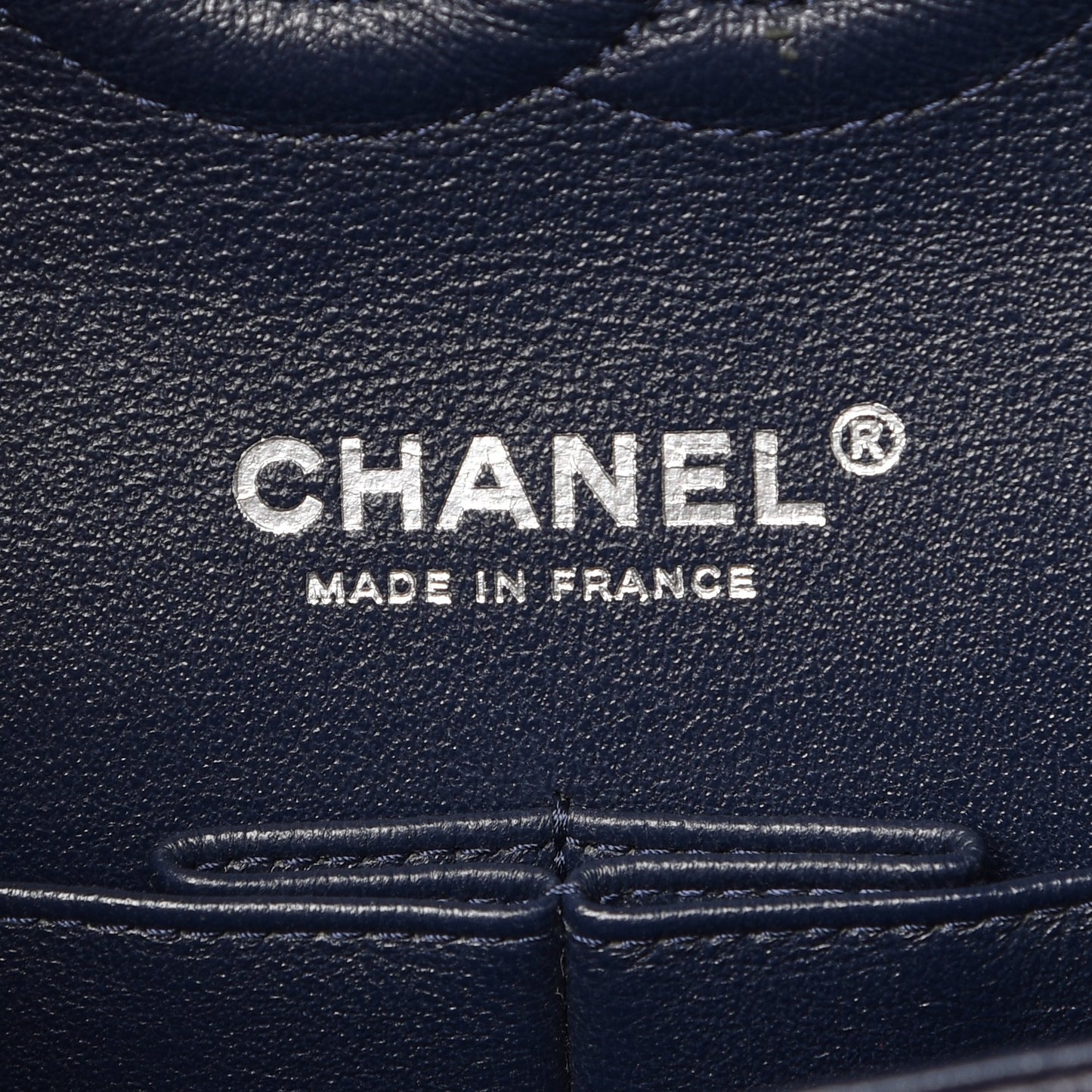 Caviar Quilted Medium Double Flap Navy