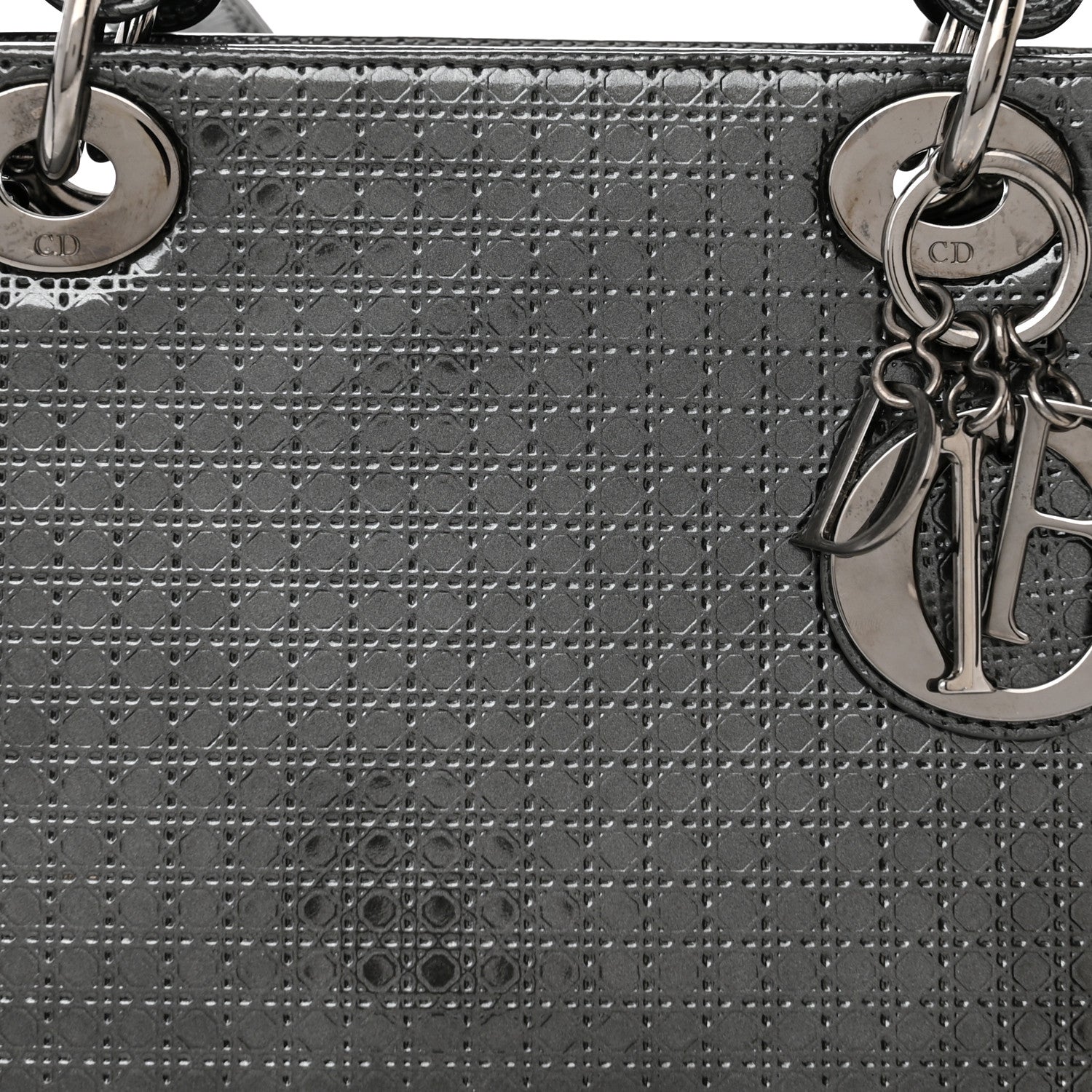 Christian Dior Patent Micro-Cannage Medium Lady Dior Onyx Black 7 of 9
