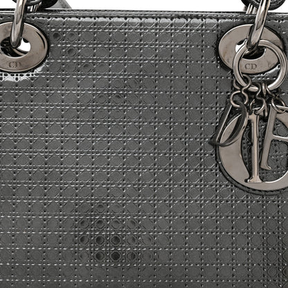 Christian Dior Patent Micro-Cannage Medium Lady Dior Onyx Black 7 of 9