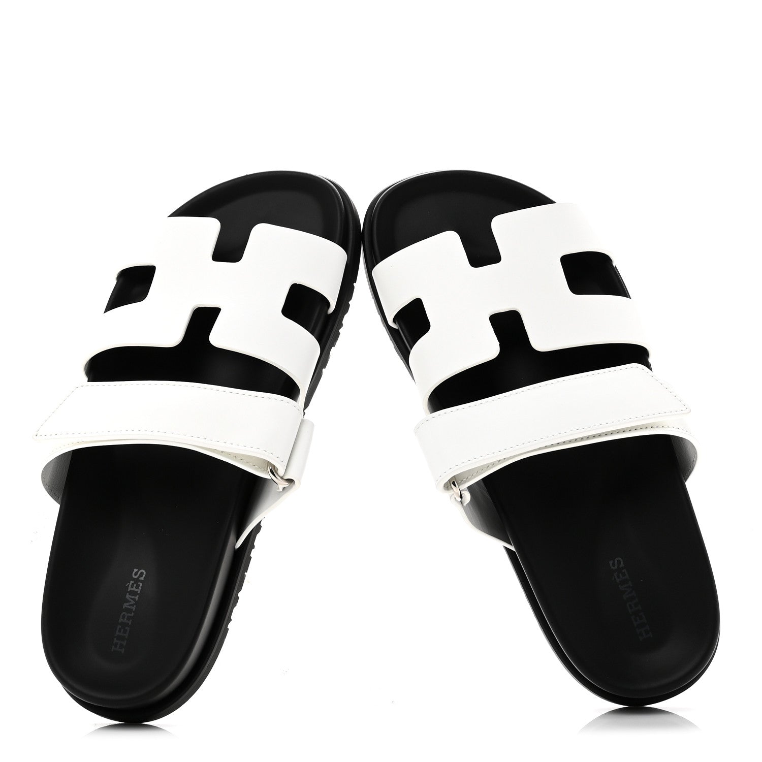Hermes Calfskin Womens Chypre Sandals 37 White 2 of 9