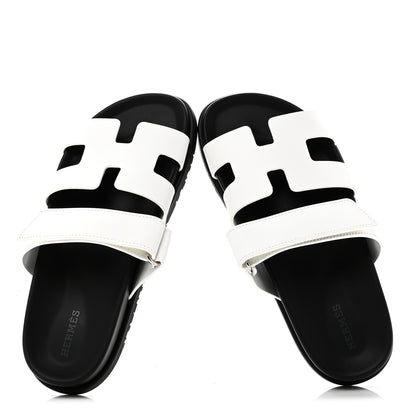 Hermes Calfskin Womens Chypre Sandals 37 White 2 of 9