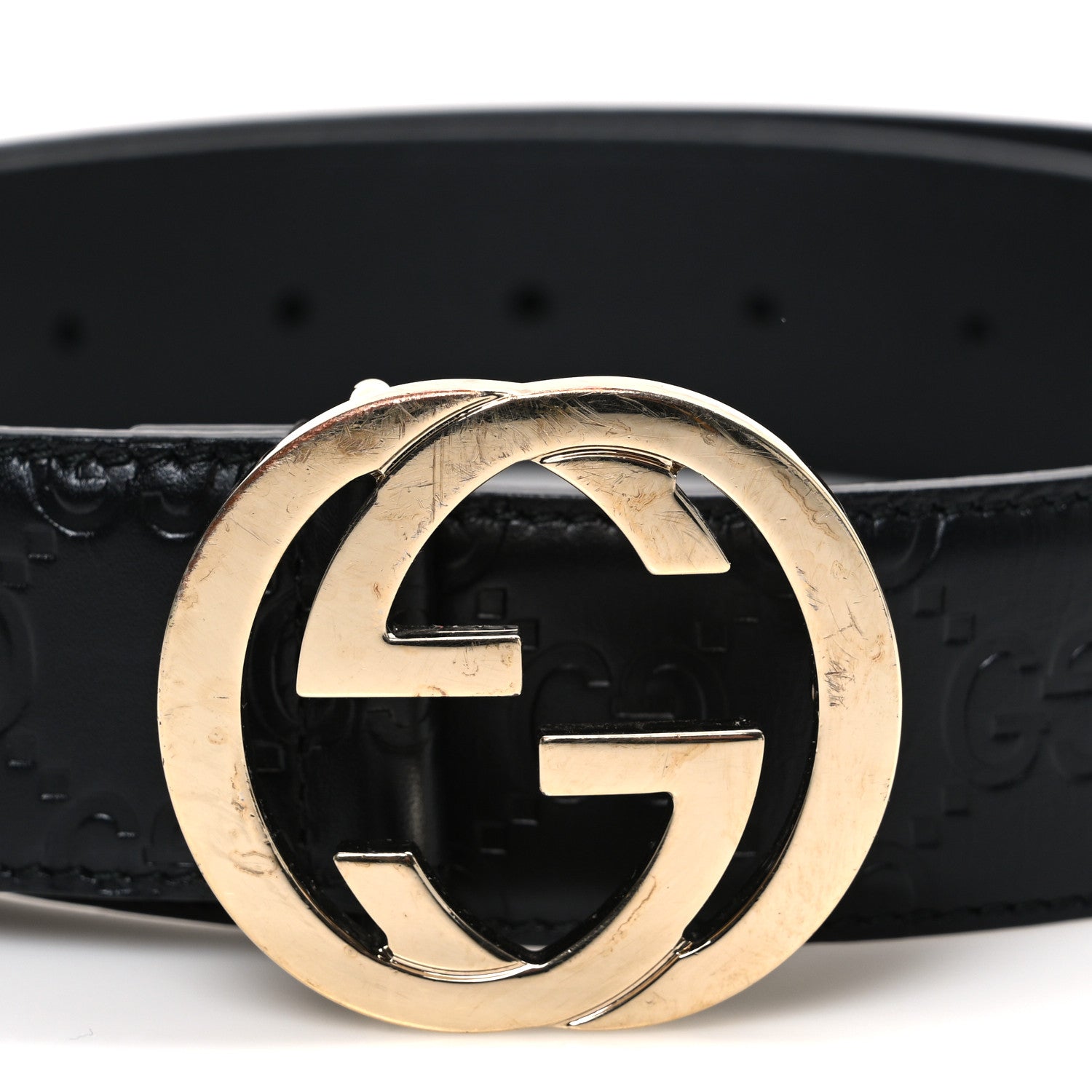 Gucci Calfskin Interlocking G 37mm Belt 85 34 Black 6 of 6