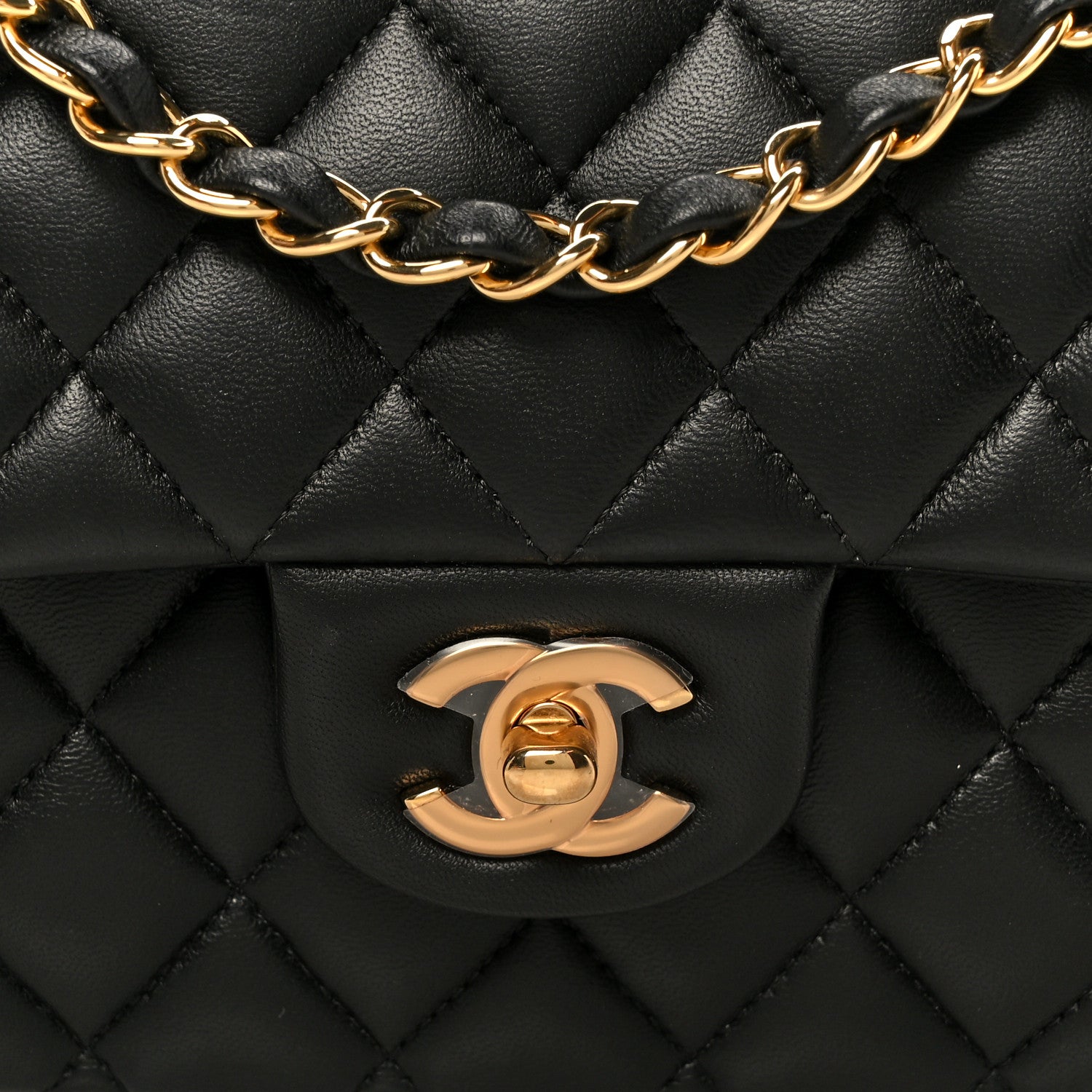 Chanel Lambskin Quilted Medium Double Flap Black 9 of 11