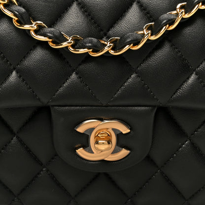 Chanel Lambskin Quilted Medium Double Flap Black 9 of 11
