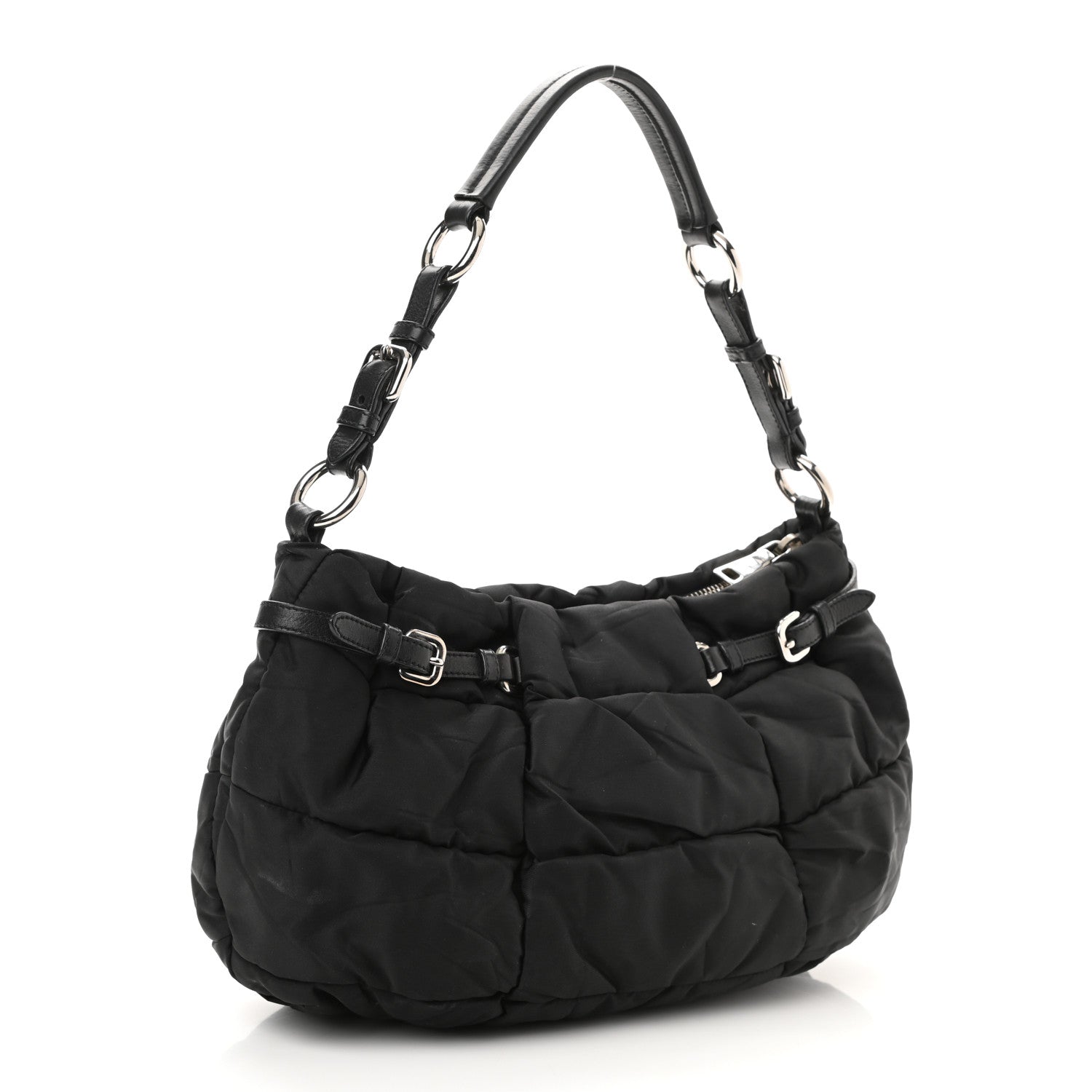 Prada Tessuto Nylon Quilted Shoulder Bag Black 3 of 11