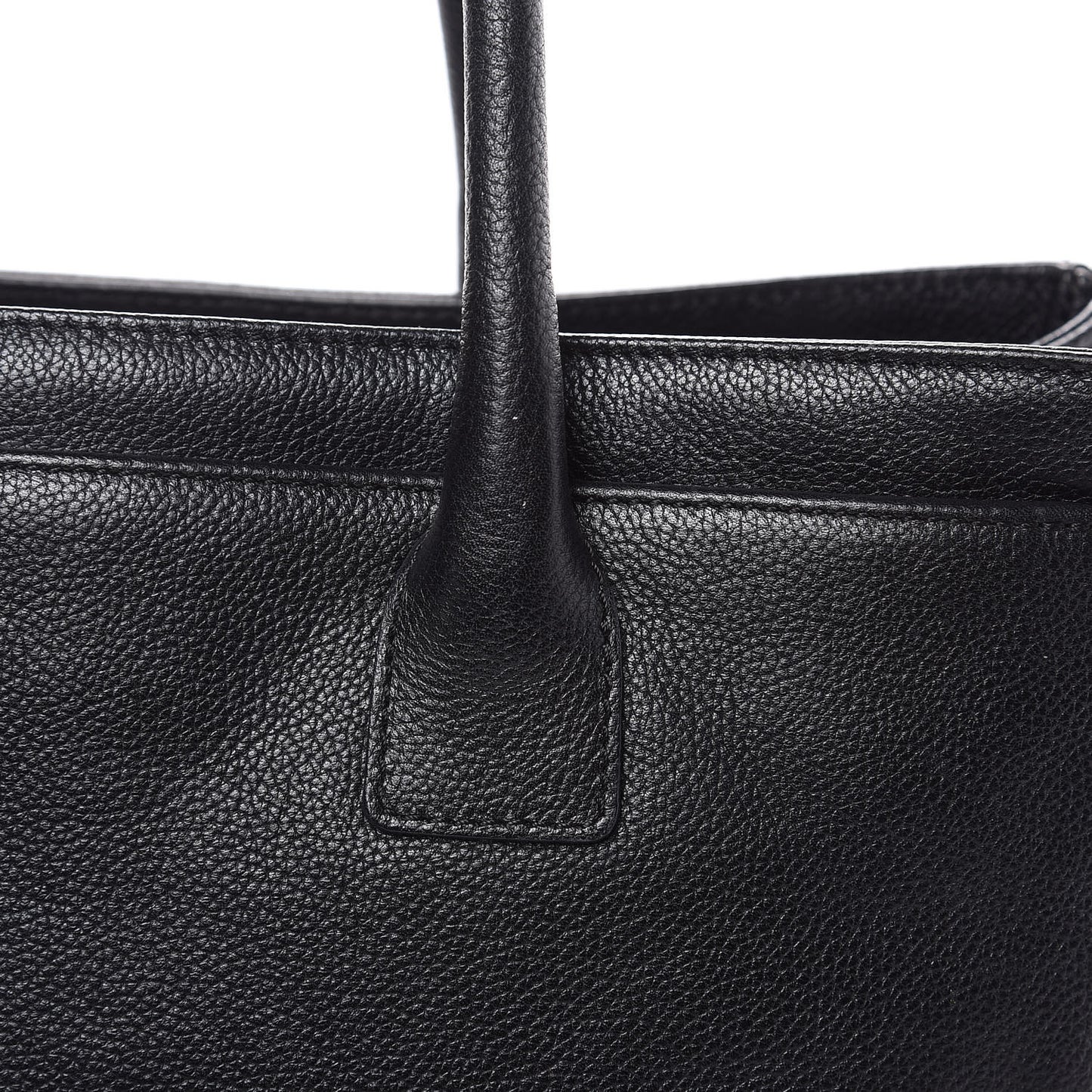 Calfskin Cerf Executive Shopper Tote Black