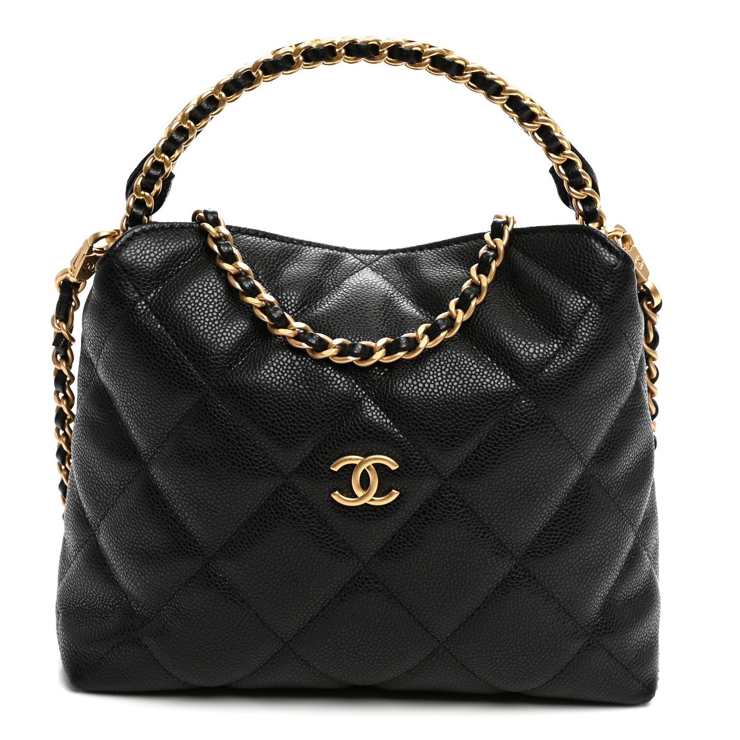 Caviar Quilted Chanel Way Clutch With Chain Black