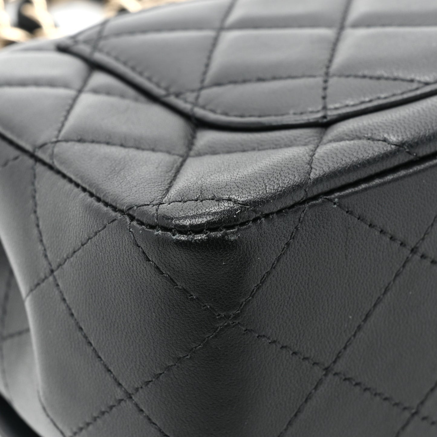 Lambskin Quilted Mini Rectangular Flap Black