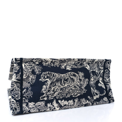 Christian Dior Canvas Embroidered Medium Dioriviera Toile De Jouy Reverse Book Tote Blue 4 of 9