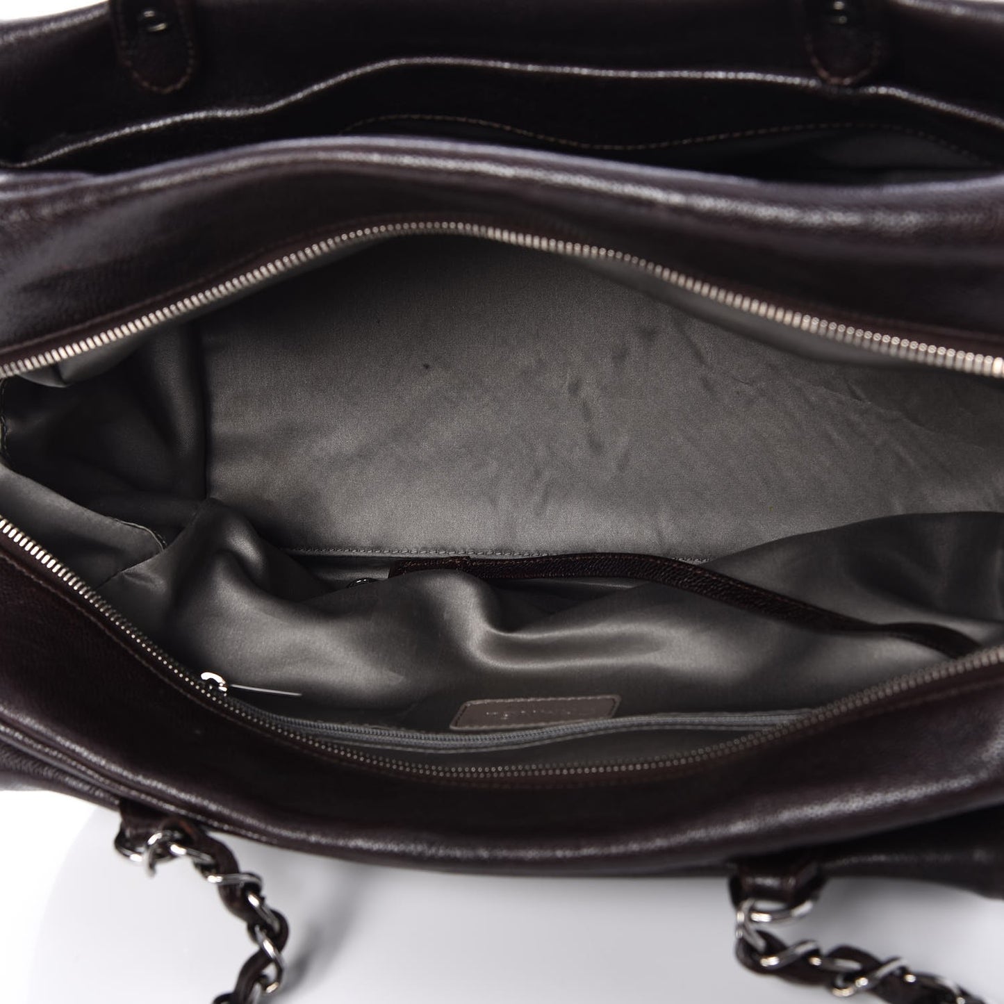 Glazed Caviar Pocket In The City Tote Brown
