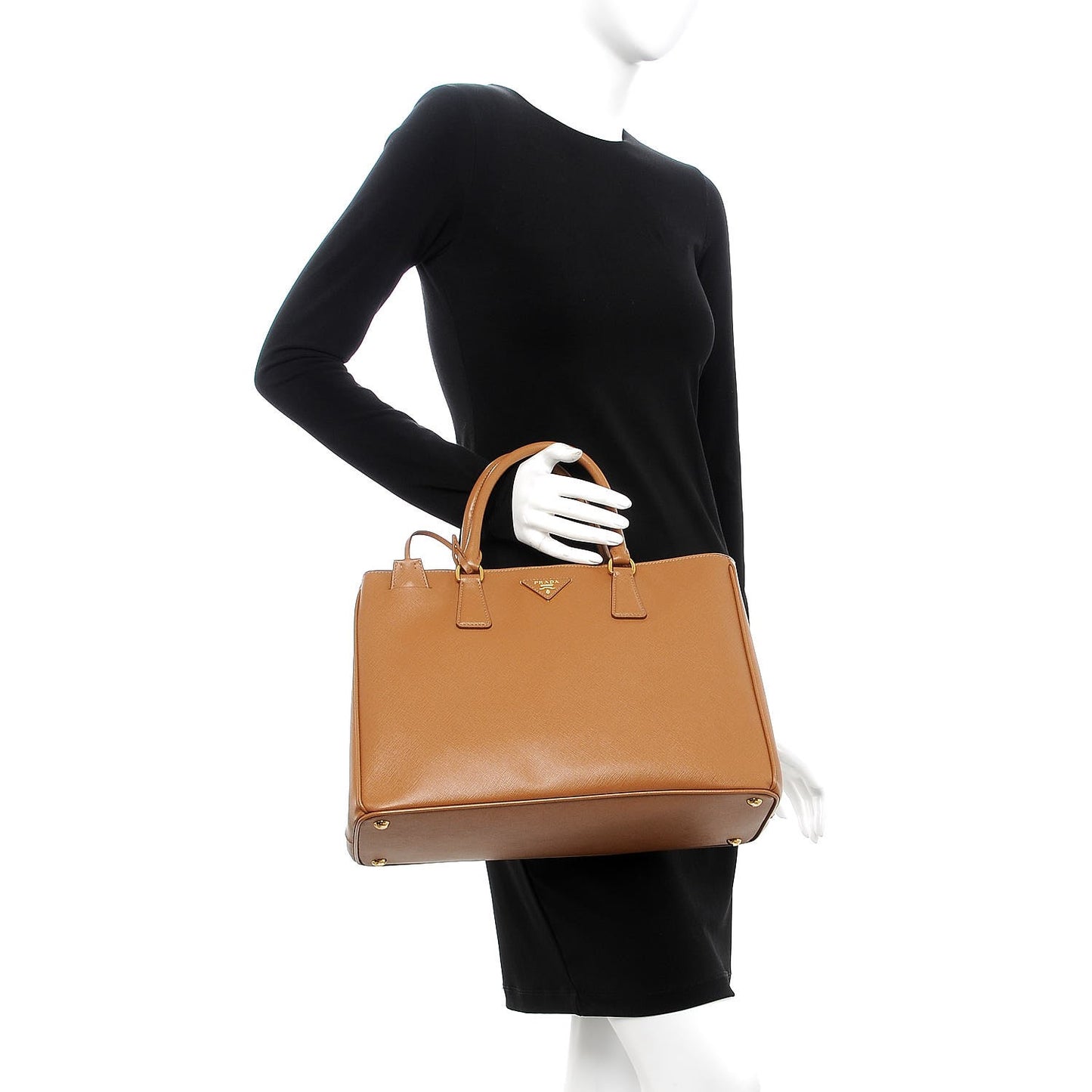 Saffiano Lux Large Tote Caramel