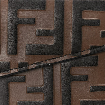 Fendi Vitello Soft F is Fendi Bi-Color FF 1974 Embossed Continental Envelope Wallet Maya Black 11 of 13