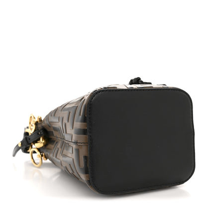 Fendi Vitello Liberty F is Fendi Bi-Color FF 1974 Embossed Mini Mon Tresor Bucket Bag Maya Black 4 of 11