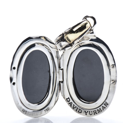 David Yurman Sterling Silver 18K Yellow Gold Oval Cable Locket Pendant 3 of 6