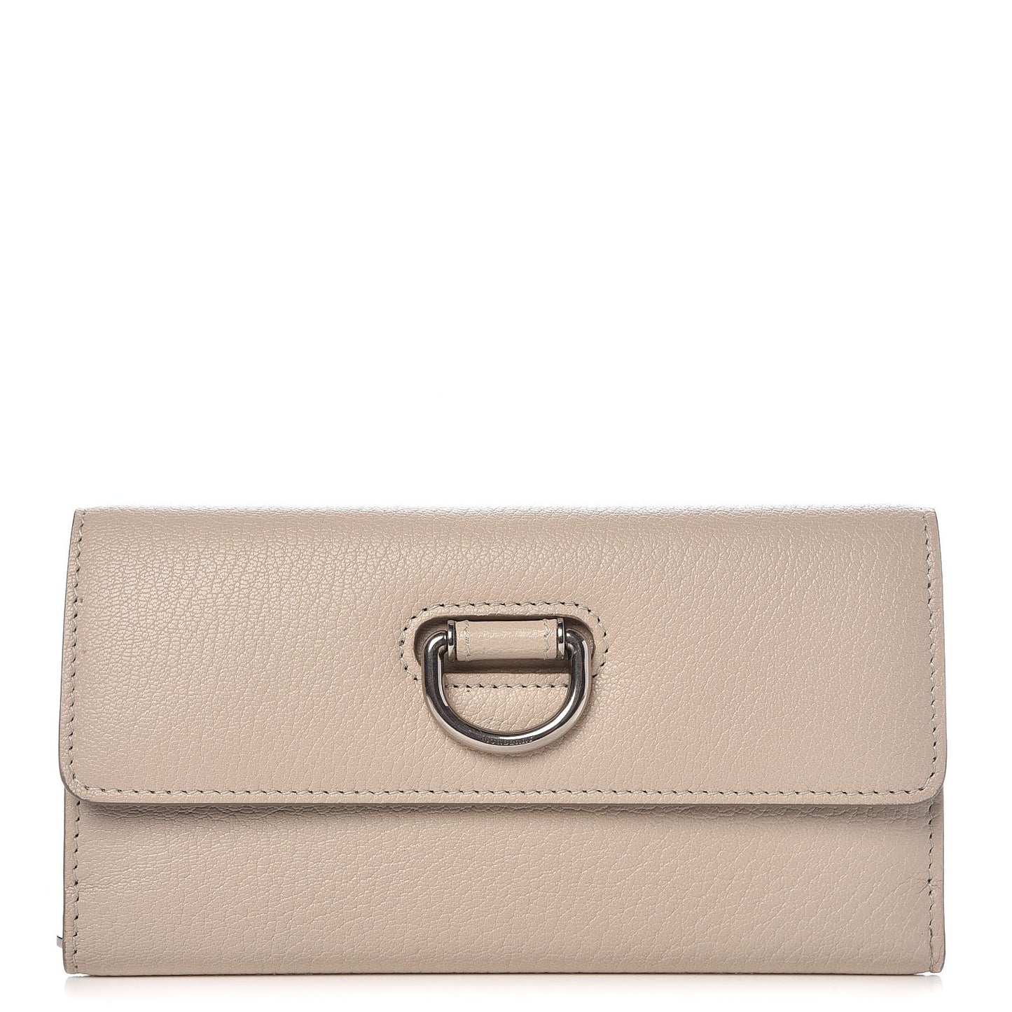 Grainy Calfskin D-Ring Continental Wallet Stone