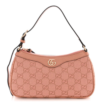 Gucci Monogram Textured Dollar Calfskin Small Ophidia Hobo Cloche Rose Pink 1 of 11