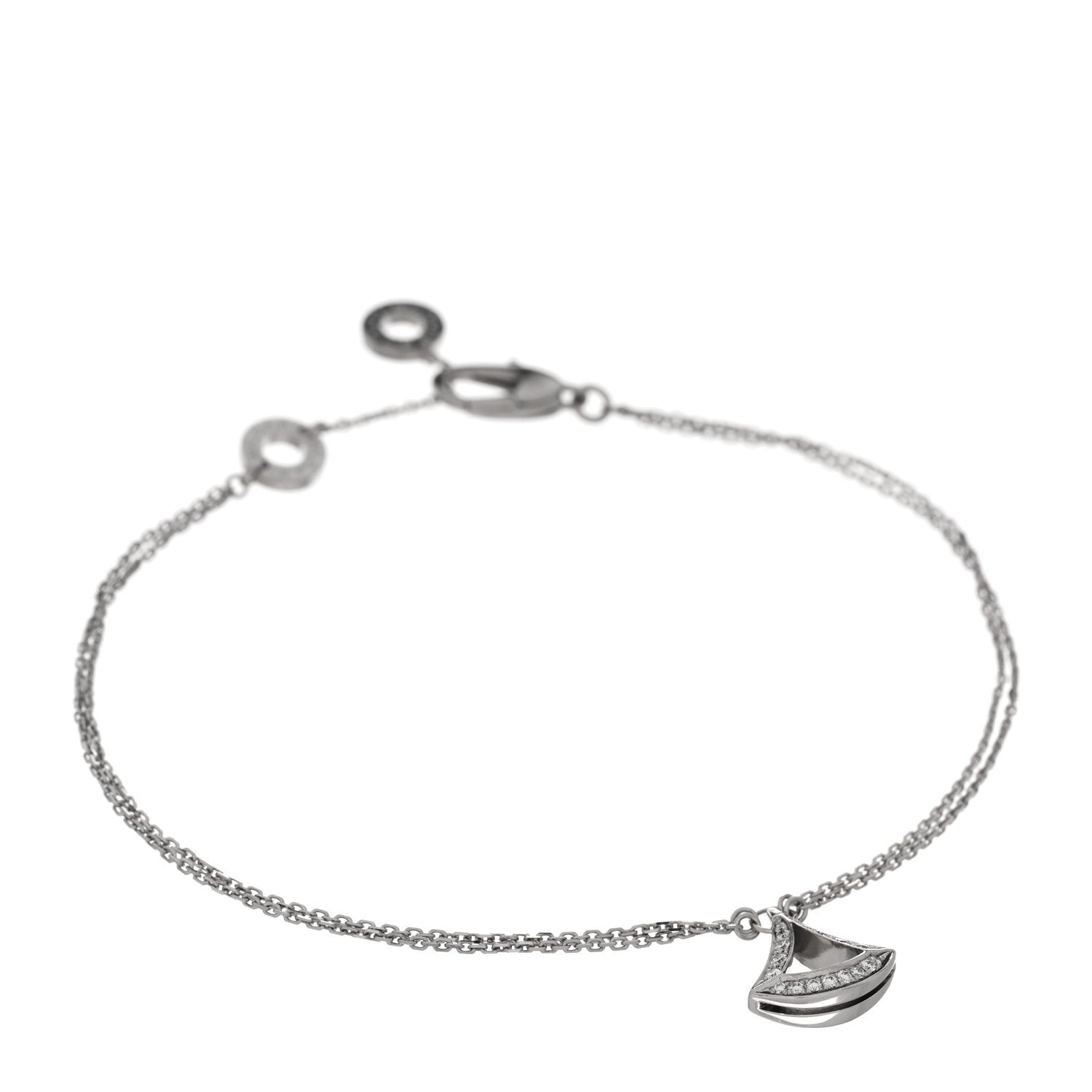 Bulgari 18K White Gold Diamond Divas' Dream Openwork Bracelet ML 1 of 4