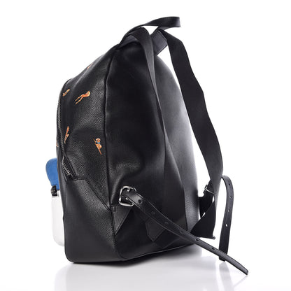 Alexander Wang Pebbled Calfskin Suede Embroidered Bikini Babe Backpack Black 3 of 18