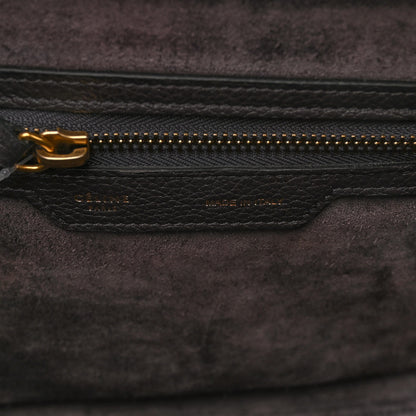 Celine Drummed Calfskin Micro Luggage Liquorice 6 of 9