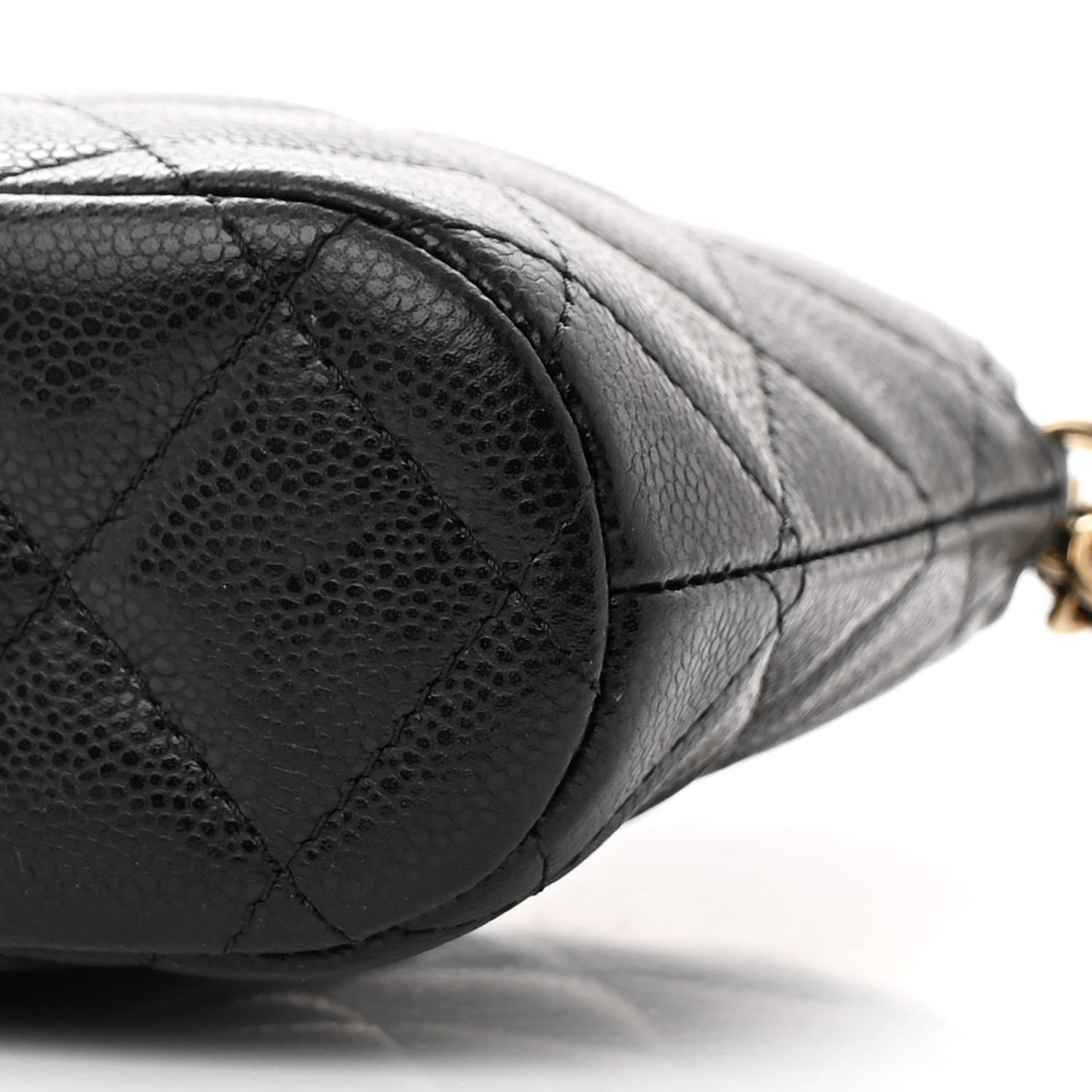 Caviar Quilted Classic Clutch with Chain Black
