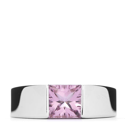 Cartier 18K White Gold Pink Tourmaline Tank Ring 48 4.5 1 of 5