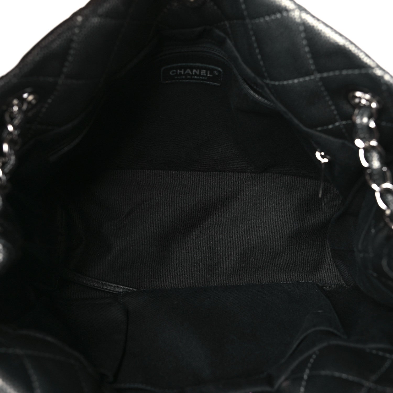 Chanel Metallic Caviar Quilted CC Timeless Tote Dark Silver 5 of 9