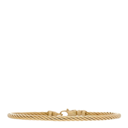 David Yurman 18K Yellow Gold 3mm Cable Bangle Bracelet 3 of 3