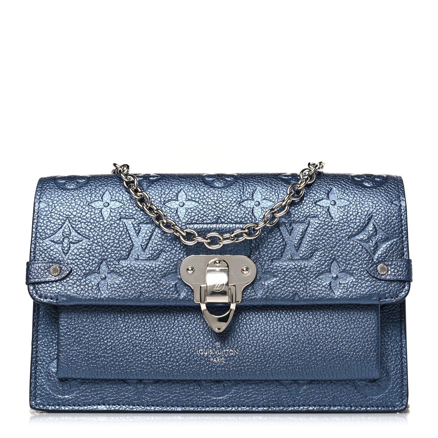 Metalli Empreinte Monogram Vavin Chain Wallet Navy Nacre