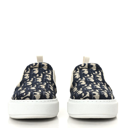 Christian Dior Canvas Oblique Embroidered Womens Solar Slip On Sneakers 36.5 Deep Blue 2 of 8