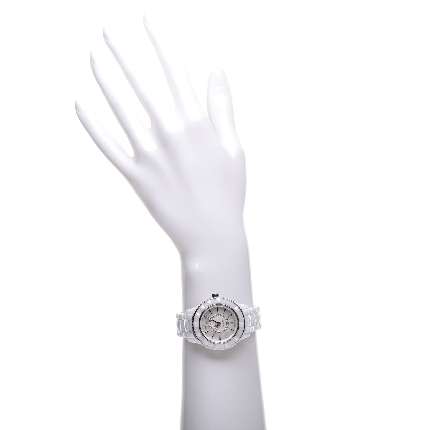 Christian Dior Stainless Steel Ceramic Diamond Mother of Pearl 33mm Dior VIII Automatic Watch White 2 of 9