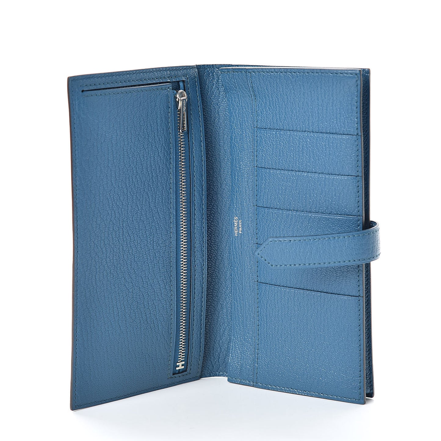 Chevre Mysore Bearn Gusset Wallet Bleu de Galice